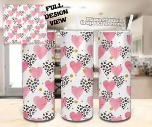 Pink Hearts Tumbler 20oz.