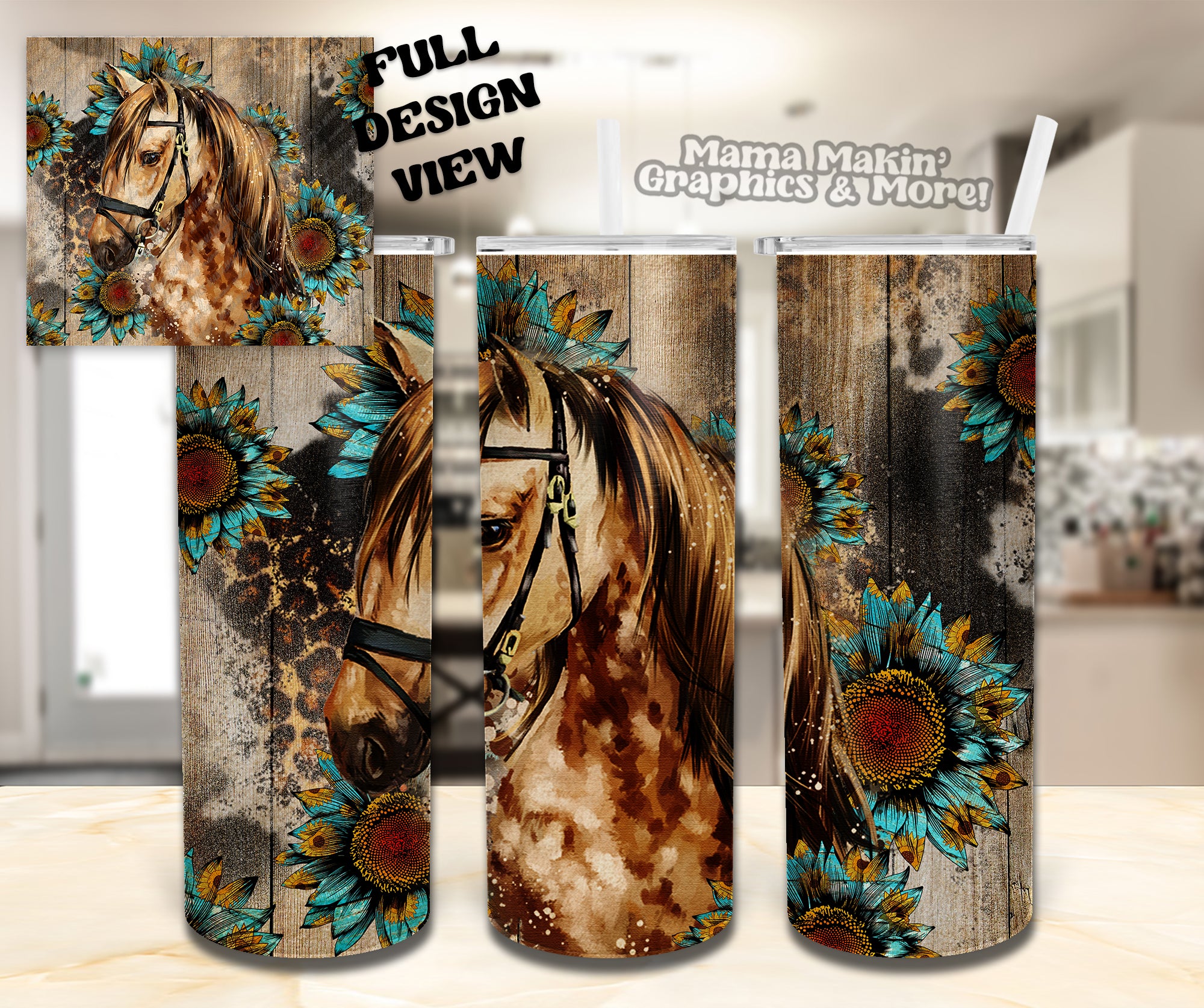 Western Horse Tumbler 20oz.