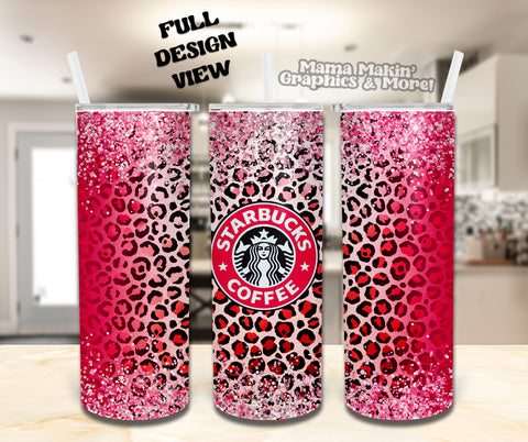 Hot Pink Star Bees Leopard Tumbler 20oz.