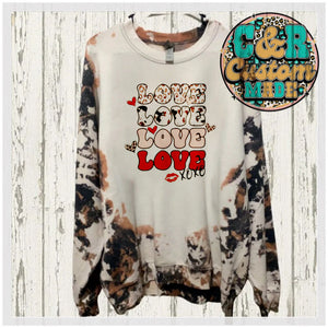 Love cowhide bleached sweatshirt