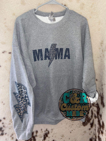 Mama cheetah lightning bolt sweatshirt