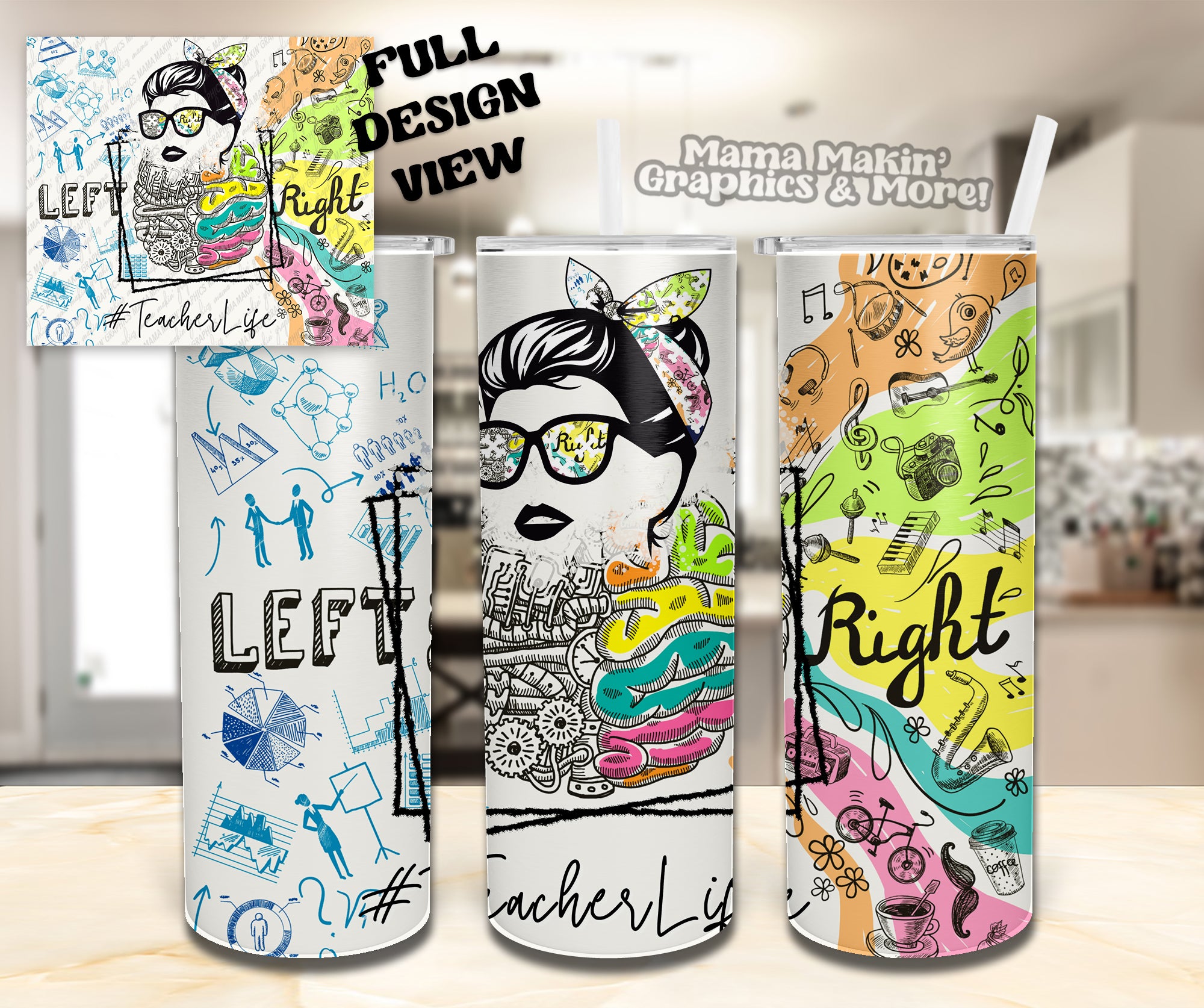 Left Right Teacher Tumbler 20oz.